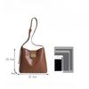 Bucket Bag Genuine Leather Women's Bag All Crossbody Bag Light Luxury Cowhide Shoulder Bag Hipster Commuter Bag