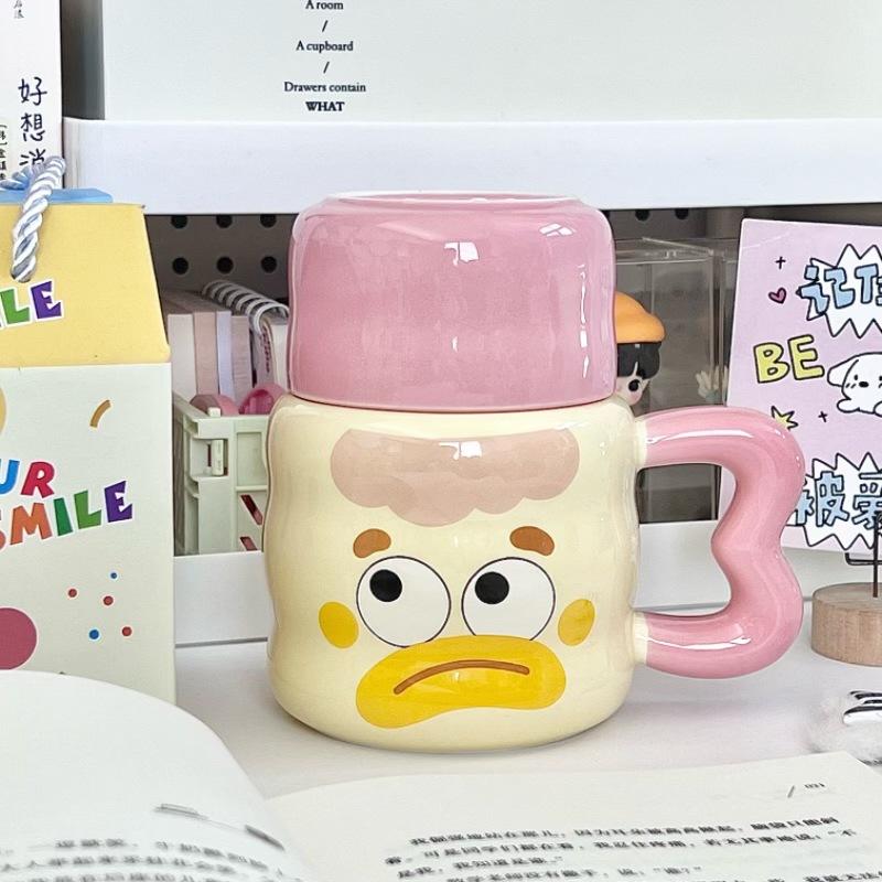 

Birthday gifts for girls milk fufu cute clown mug couple ceramic coffee cup girlfriend souvenir 401-500ml