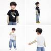 Boys' Cartoon Print Faux Layered Long Sleeve T-Shirt