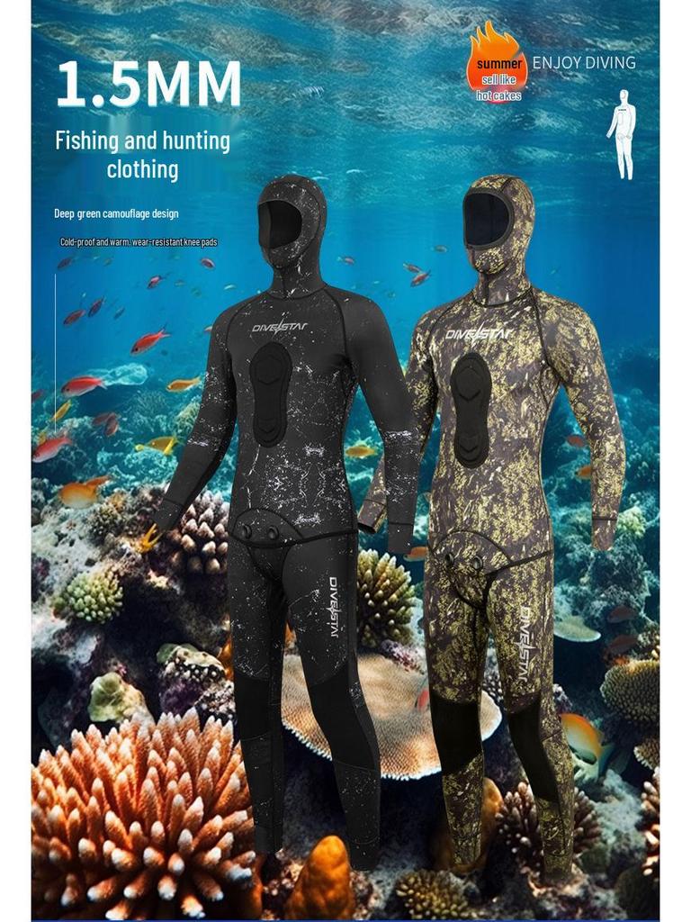 Qianxing 1.5mm Professional Wetsuit for Women & Men – Surfing, Snorkeling, Fishing, and Hunting Gear Set