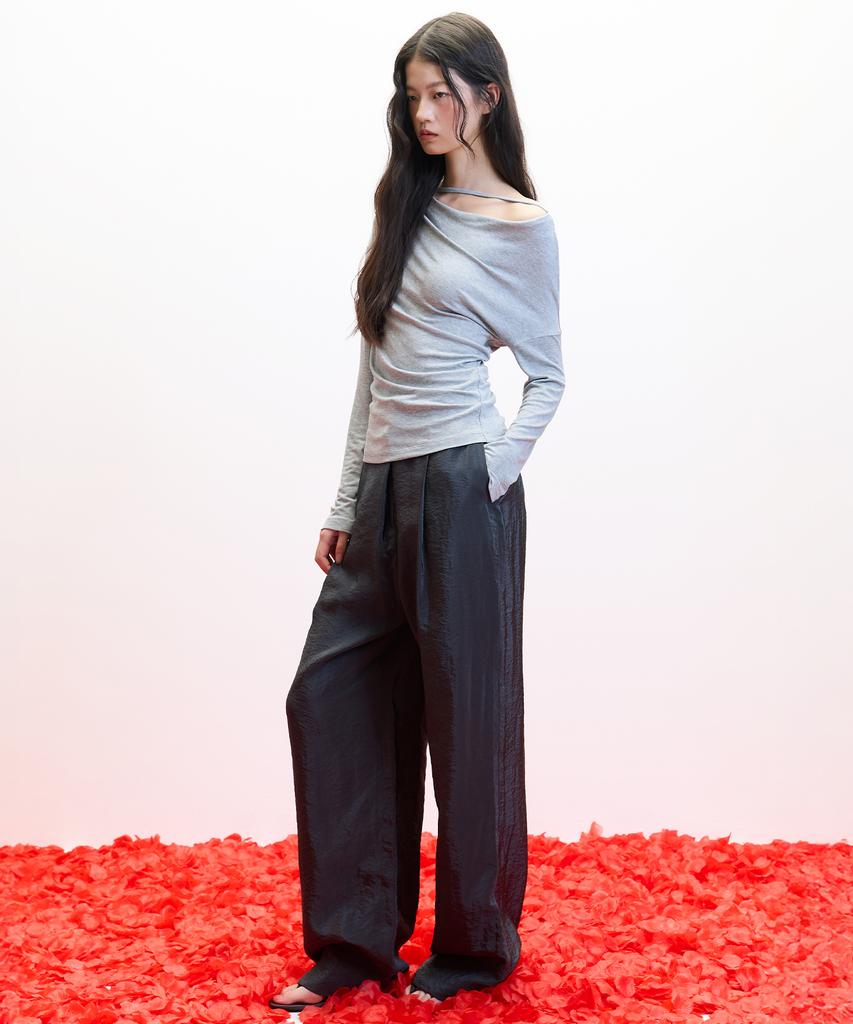 HAE BY HAEKIM [Atelier] Strap Drape Top_Gray