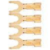 4PCS 45 Degree Fork Spade Speaker Connector Pure Copper Fork Speaker Wire Connector  For Amplifiers