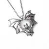 Bat Pendant Necklaces for Men Stainless Steel Chain Clavicle Chain Retro Punk Accessories Halloween Gift Jewelry