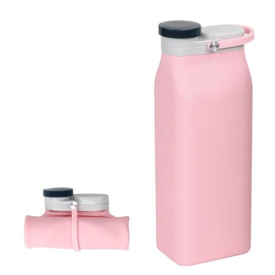 600ML Collapsible Water Bottle Food Grade BPA Free Leak-Proof Silicone Sports Portable Drinking Cup Tumbler Jug Camping Supplies