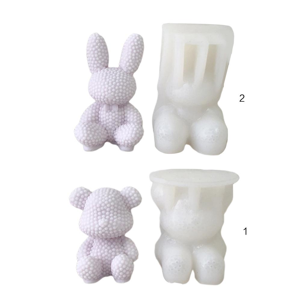 Epoxy Cast Rabbit DIY Pearl Bear Bunny Crafts Silicone Mold Epoxy Resin Jewelry Mold ...