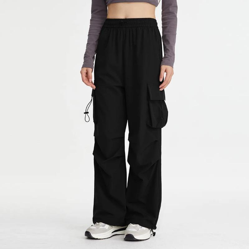 Womens High Waist Drawstring Cargo Pants With Pockets