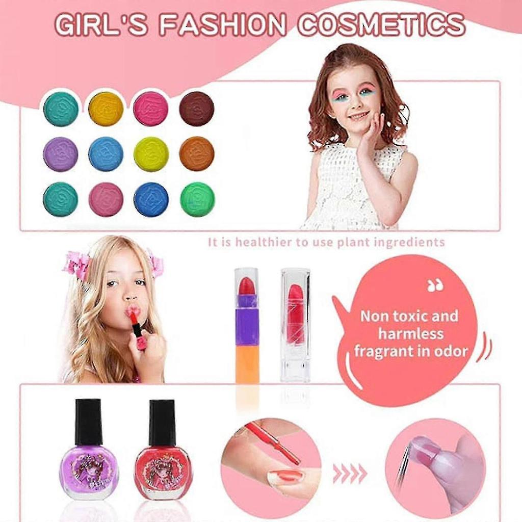 Kids Washable Makeup Girls Toys - Girls Makeup Kit For Kids Make Up Set Real Guanguan
