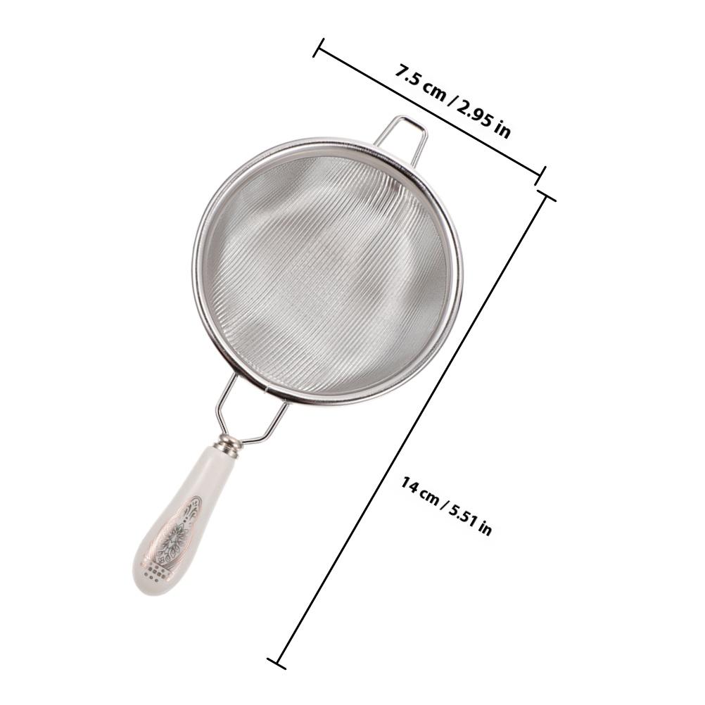 Premium Stainless Steel and Ceramic Tea Filter with Uniform Mesh Design for Home Use Ergonomic Handle Convenient Loose Tea