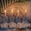 4Pcs Numbered House Candlestick Molds for Candle Holder Plaster Decoration Christmas Decoration, Epoxy Resin Molds