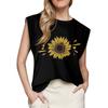 Women's Cap Sleeve Top Summer Printed Tank Top Basic T-Shirt Casual Loose