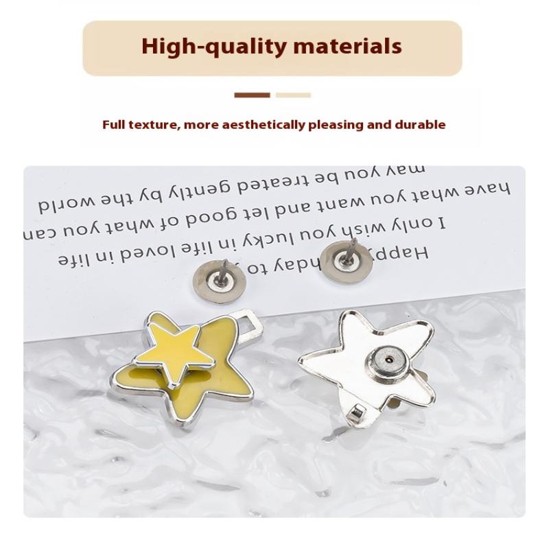 1 Pair Women Adjustable Metal Star Belt Seamless Invisible Waistband Buckle Jean Waist Tightening Tool No Sewing Required