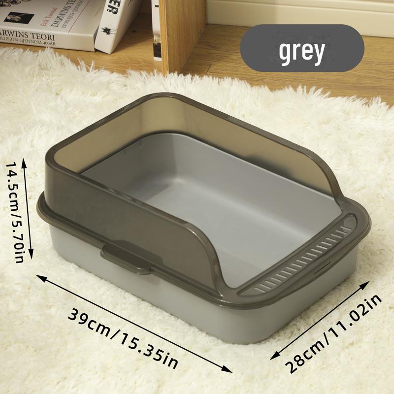 Large Semi-Enclosed Cat Litter Box with Anti-Splash Design and Shovel