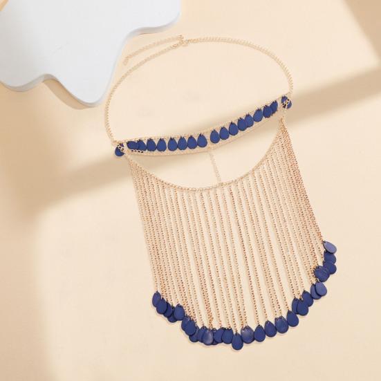 Head Chain with Adjustable Design Nightclub Bar Party Performance Metal Tassel Headdress Women Face Curtain