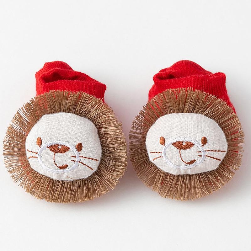 1 Pair Red Baby Floor Socks Cotton Rubber Anti-slip Floor Socks for Newborn Infant Toddler 3D Doll Sock Panel Slipper Socks