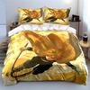 Anime Style Bedding Set with Yellow Theme Bedding Set (1 Duvet Cover, 2 Pillowcases, Duvet Not Included)
