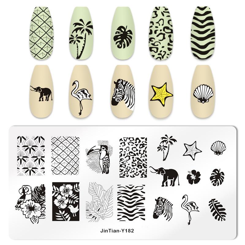 Tiger Zebra Leopard Print Nail Stamping Plates Animal Image Printing Stencil Nail Stamp Templates Nail Art Tool Nails Decoration