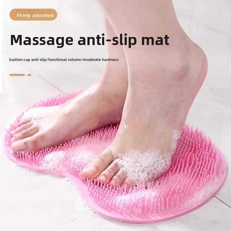 Silicone Foot Scrubber Massager Bath Mat With Nonslip Suction For Home Use