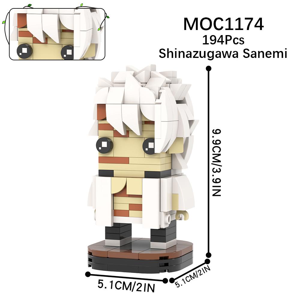 MOC Demon Bricks Anime Figure Slayer Head Tanjirou Mitsuri Inosuke Building Blocks Friends Gift Toys For Children Adult 3D Medol