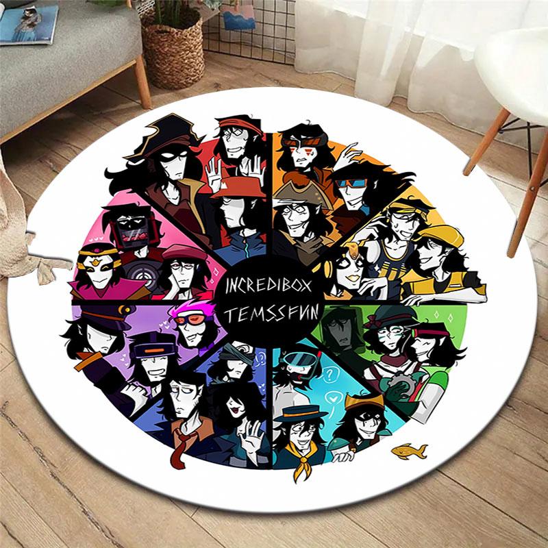 Incredibox Round Area Rug,Carpet Rug for Living Room Bedroom Sofa Playroom Decor,Non-slip Floor Mat