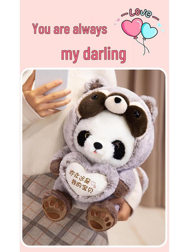 Giant Panda Plush Toy with Heart - Cute, Huggable Bear Doll, Large Pillow Gift