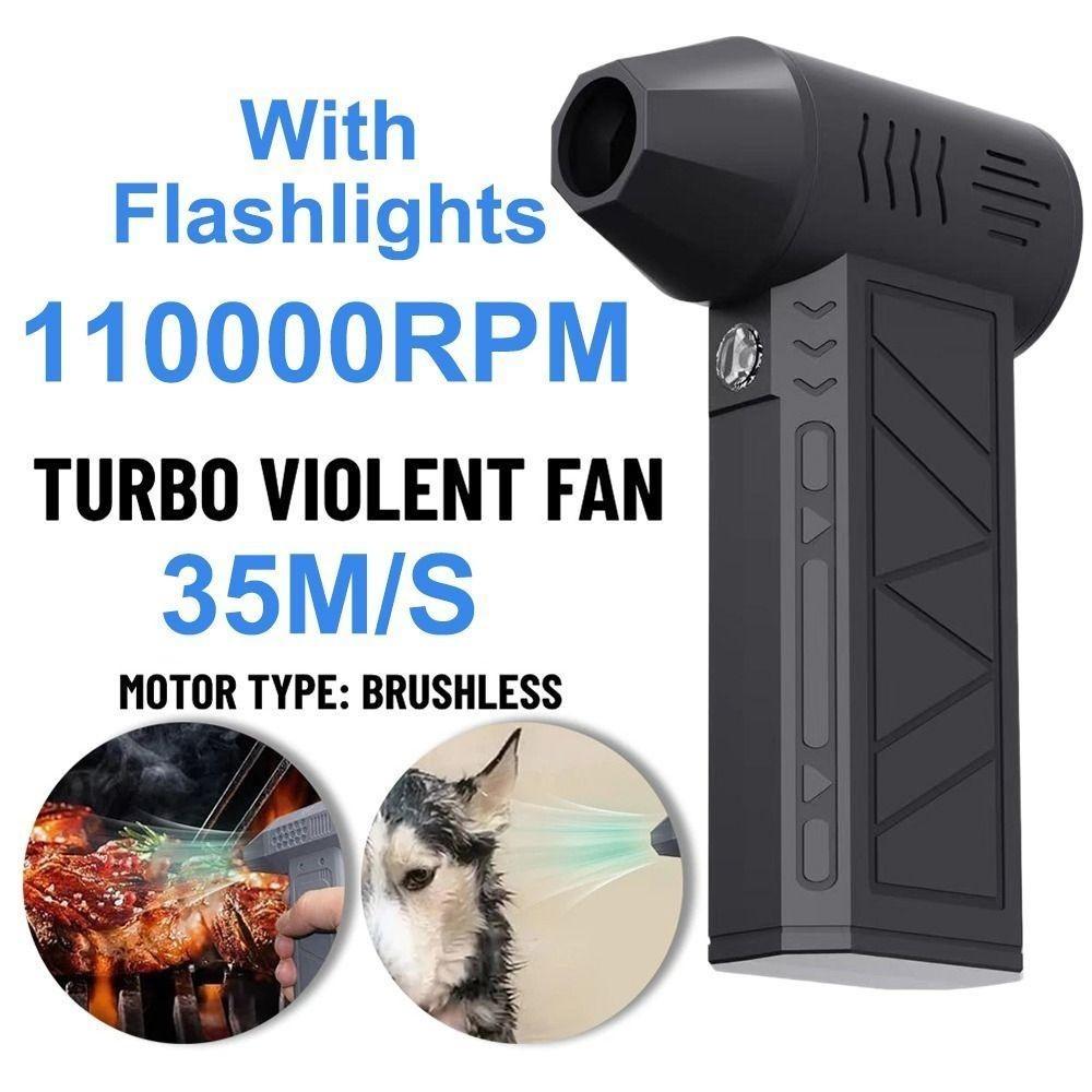 130000RPM High Power Jet Fan Wind Speed 52m/s Brushless Motor Turbofan, Camping Powerful Dust Removal Dust Blower Compressed Air Duster Cleaner