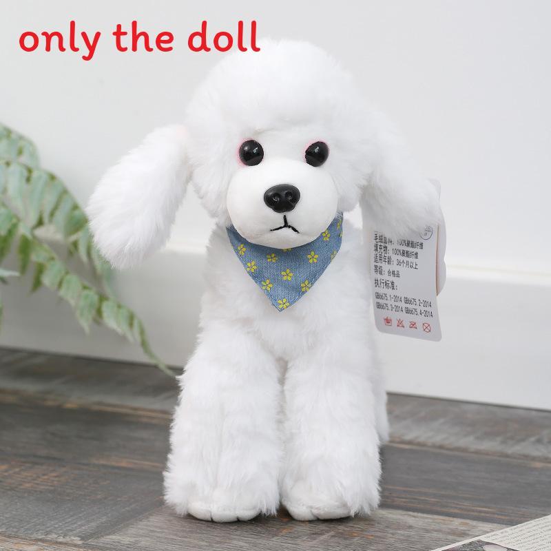 

Plush Poodle Dog Stuffed Animal Toy With Flower Print Scarf Design For Kids Gift And Collection 25cm белый