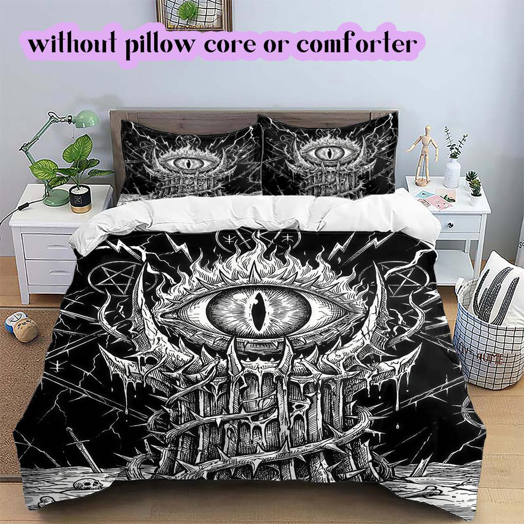 Thorn Gothic Dark Pattern Bedding Quilt Set Quilt Cover Pillowcase Home Decoration Birthday Gift (1 * duvet cover + 2 * pillowcase, without core)