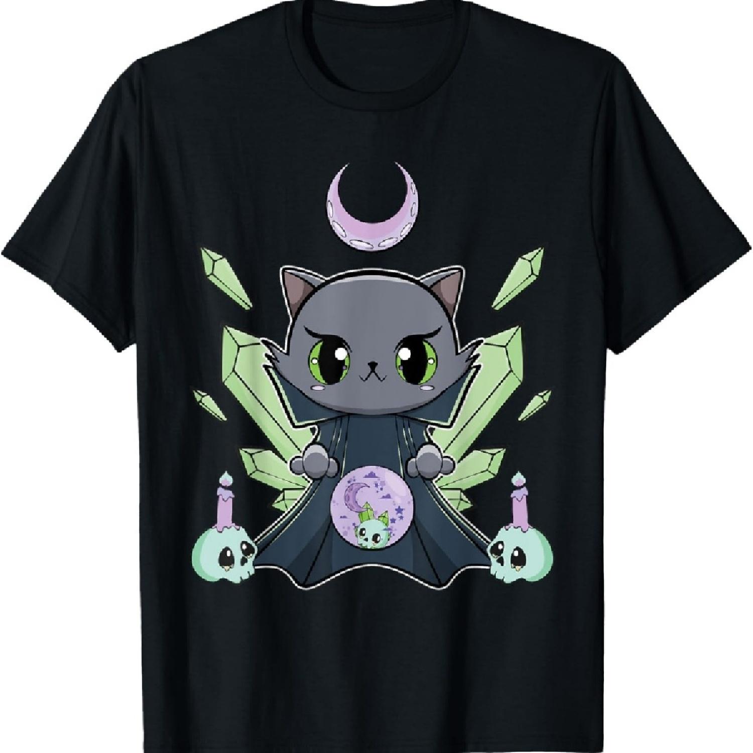 

Черный кот вампир Дракула и ужасная луна на Хэллоуин Футболка XXXXXL