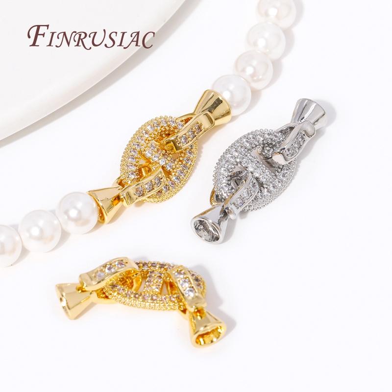 18K Gold Plated Inlay Zircon Fastener Clasp Connectors Fashion Pig Snout Shape Bracelet Clasps DIY Jewelry Making Supplies