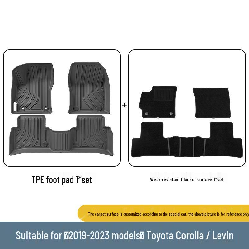 Eco-friendly TPE Floor Mats for 2019-2023 Toyota Corolla/Levin - Includes Trunk and Main Mats.