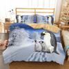 HD Penguin Cute Cartoon Duvet Cover Sets With Pillowcases Super Soft Comfortable Bedding Set Child Bedset Lovely Roupa De Cama