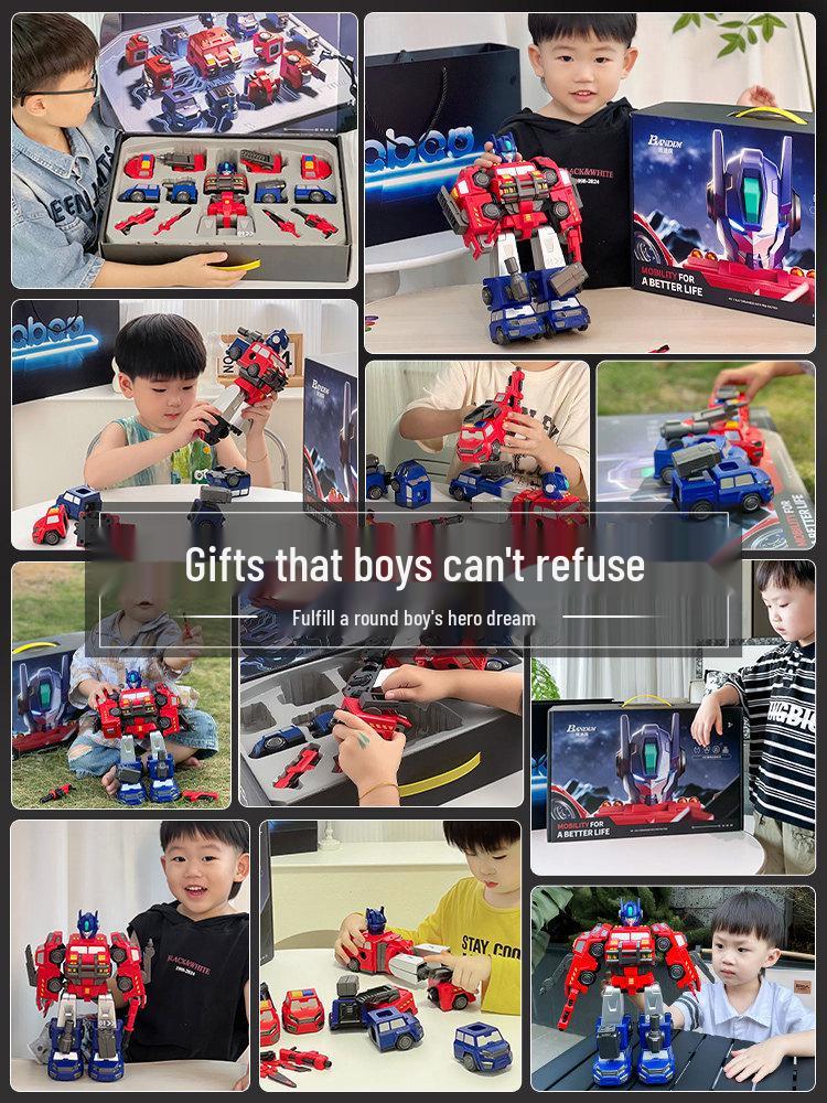Magnetic Deformation Toy Car & Robot Assembly