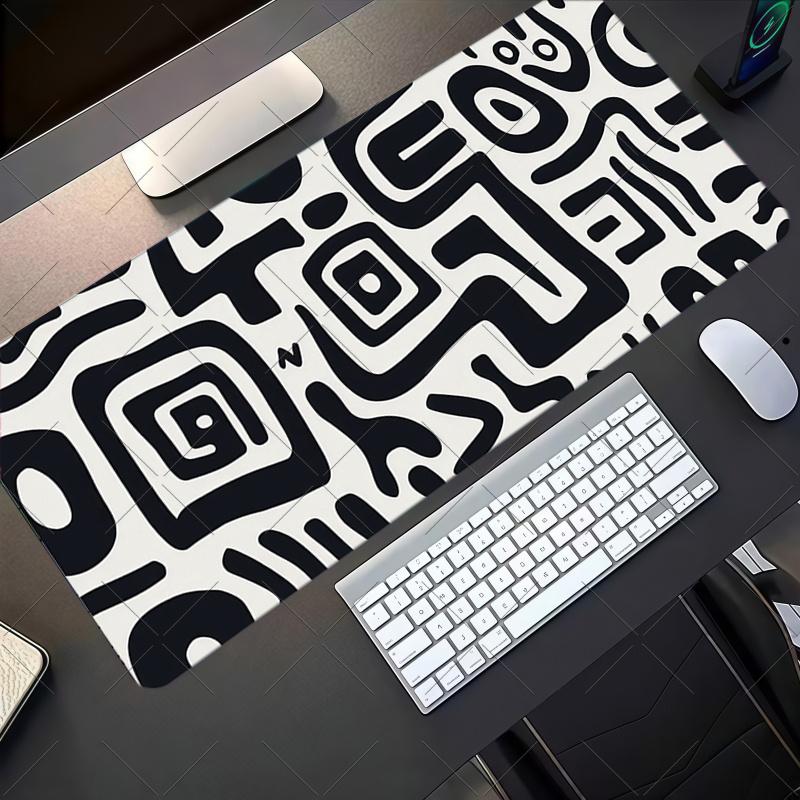 Modern Abstract Contour Line Large Desk Mat Antislip Rubber Mousepad For Gaming Room Office Pc Keyboard Workstation Decor
