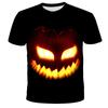 Summer New 3D Printed Loose Round Neck Halloween Short Sleeved T-shirt Top