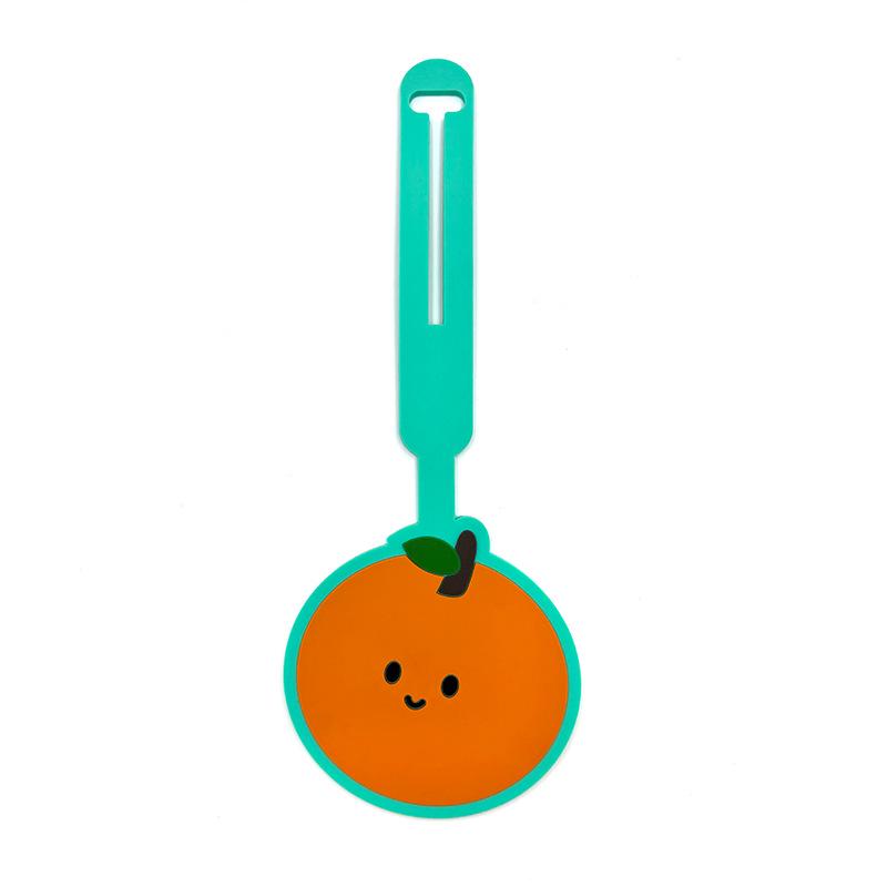 2D Epoxy Irregular Watermelon PVC Luggage Tag - Cute Cartoon Fruit Orange Rubber Boarding Tag