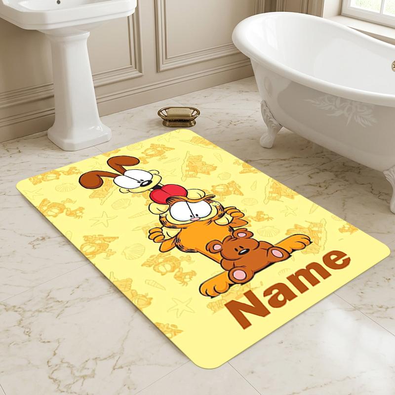 Personalized Name Garfield's Name Living Room Non-Slip Area Rug Soft Carpet for Bedroom Playroom Sofa Office Home Decor Doormat