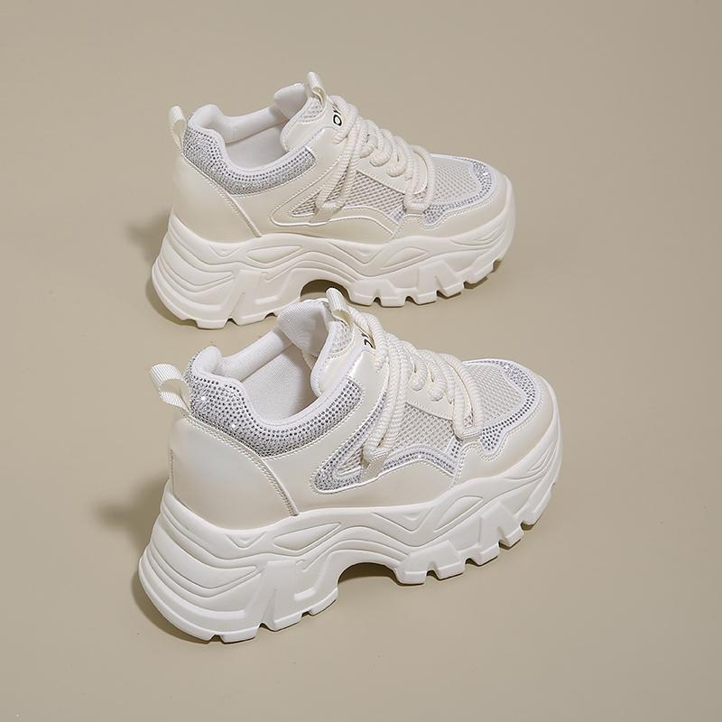 Fashion Little Dad Shoes Women 025 Summer New Mesh Breathable Platform Heightened Casual Sports Shoes Versatile and Light