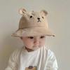 Solid Color Baby Bucket Hat Cotton Boys Girls Sunhat Cute Baby Bear Hat  Toddler