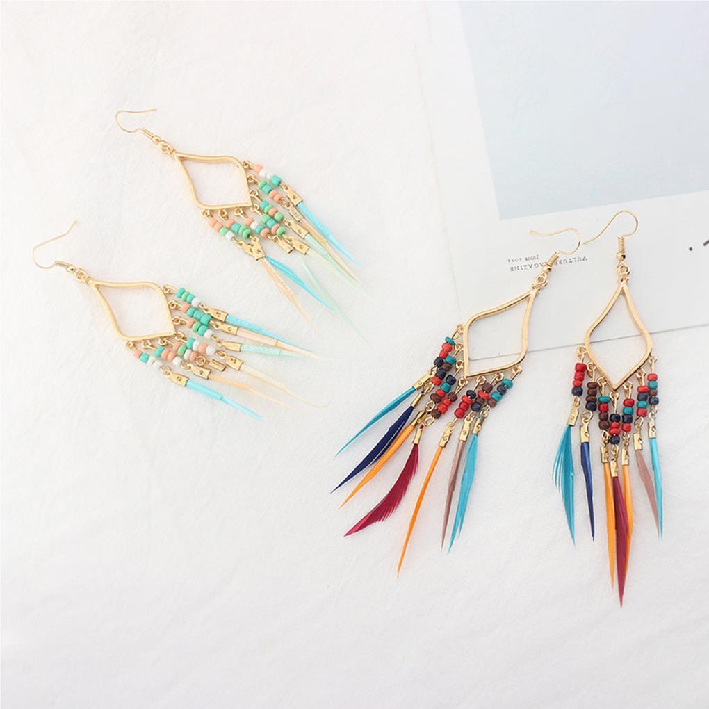 2Pcs Women Dangle Earrings Tassel Alloy Bohemian Jewelry Stylish Decorations Daily Wear Hanging Pendant Wedding Jewelry
