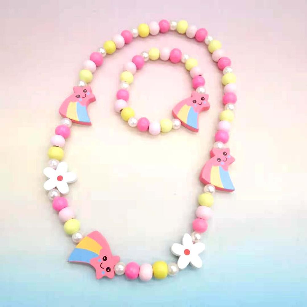 Cute Animal Flower Cartoon Flower Children s sweater necklace bracelet for children gift cp2585