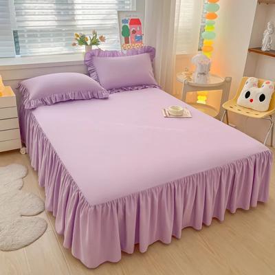 Solid Color Bed Skirt Lace Ruffled Bed Skirt 1pcs Cover Bedroom Beds Cover Bed Skirt Non-slip Mattress Cover Bedsheet Bedspread
