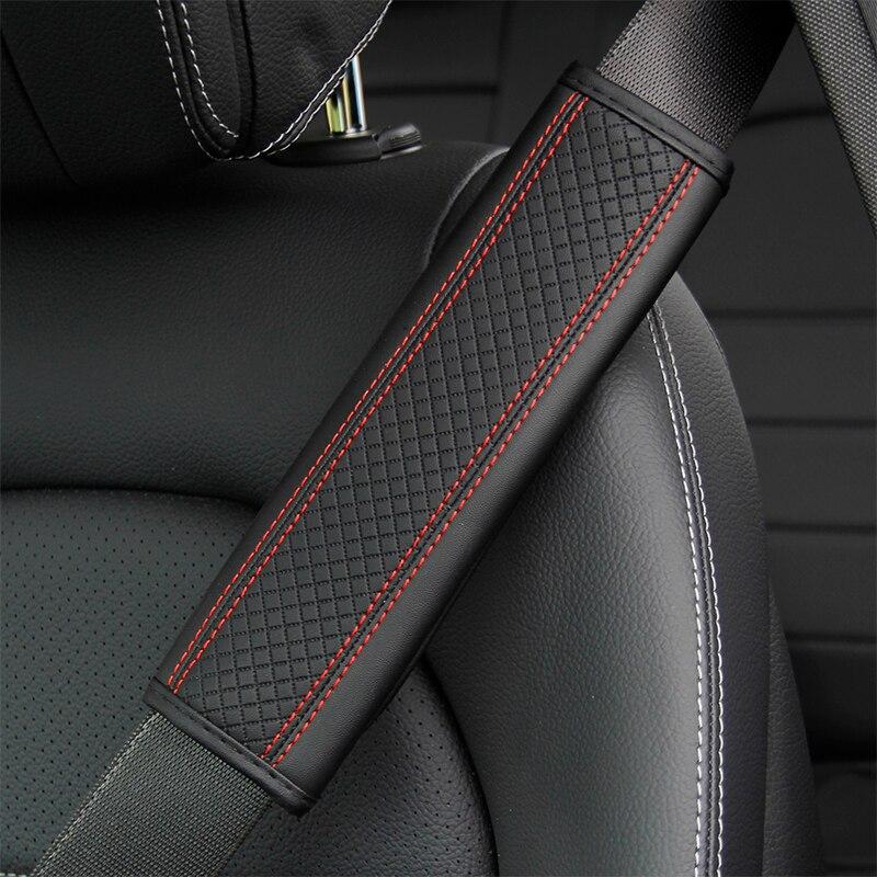 Car Accessories Seat Belt PU Leather Seat Belt Shoulder Cover Comfortable Flash Diamond Inlaid Crown Protect Seat Belt Liner
