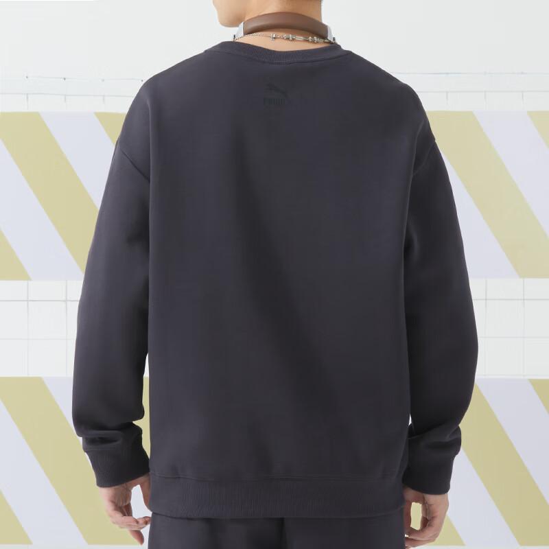 Puma Solid Logo Pullover Long Sleeve Sweatshirt Unisex Sweatshirts Black 627878-75