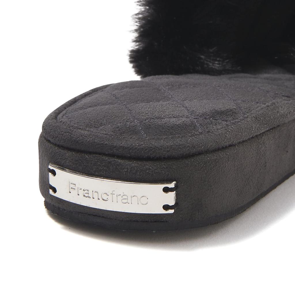 X Tellerzimmer Schwarz [Francfranc] Öko-Pelzschuhe,