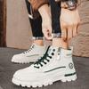 Mode Herr Högklackade Stövlar Mode Casual Läderstövlar Herr Sneakers Snörning Ankelstövlar Motorcykel Plattformsstövel Zapatillas Hombre