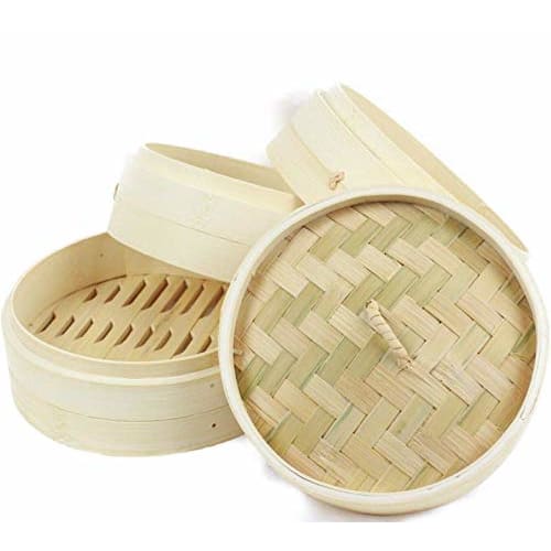 Bamboo Steamer Set (body and Lid, 3 Pieces) (18cm (3 Bodies and 1 Lid) Set) FH85032324