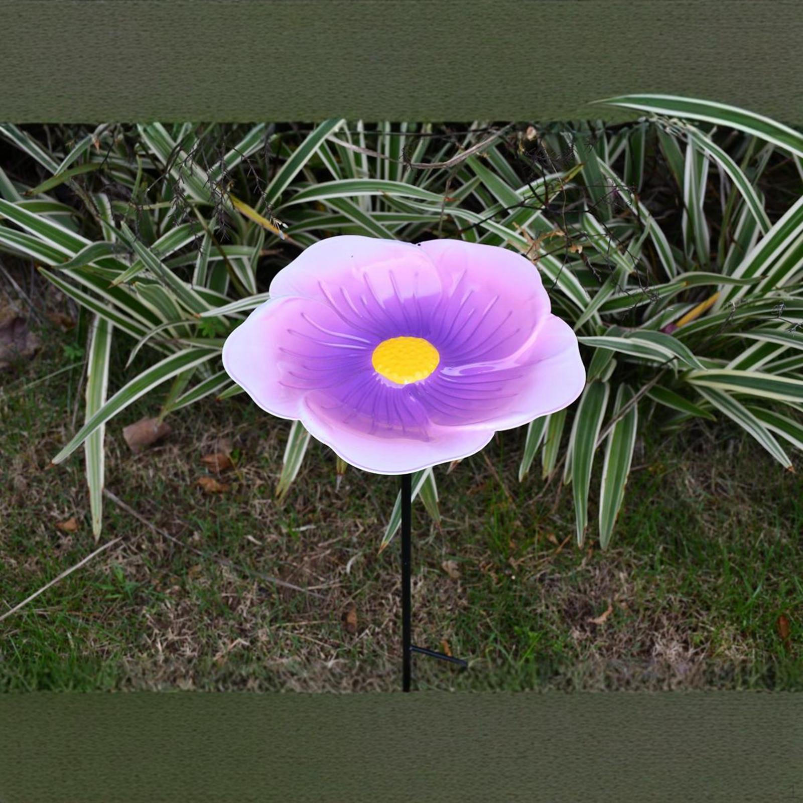 

Кормушка для птиц высотой 20 дюймов с металлическим колышком, украшение для заднего двора, цветочный узор для сада фиолетовый