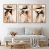 Black Coffee Canvas Painting Poster Print Living Room Nordic Wall Art Picture Modern Home Decor Abstract Portrait Woman with Hat