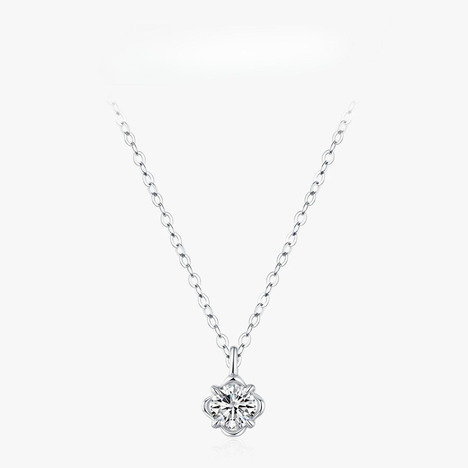 

Ailmay Elegant 925 Sterling Silver Zircon Flower Pendant Necklace for Women s Everyday, Vacation and Dating Wear