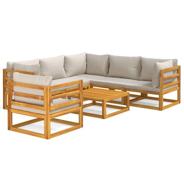 VidaXL Salon de Jardin avec Coussins 7 pcs, Canapés avec Dossier, Ensemble de Meubles avec Table Basse Patio Terrasse, 3155289